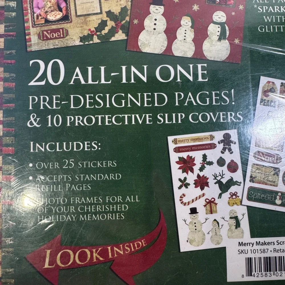 Merry Makers Christmas Scrapbook Kit 45 Sheets Cardstock Stickers Photo Album